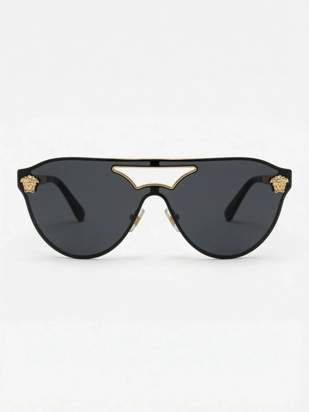 Versace Sunglasses VE2161 (gold/black Medusa shield/visor style)
